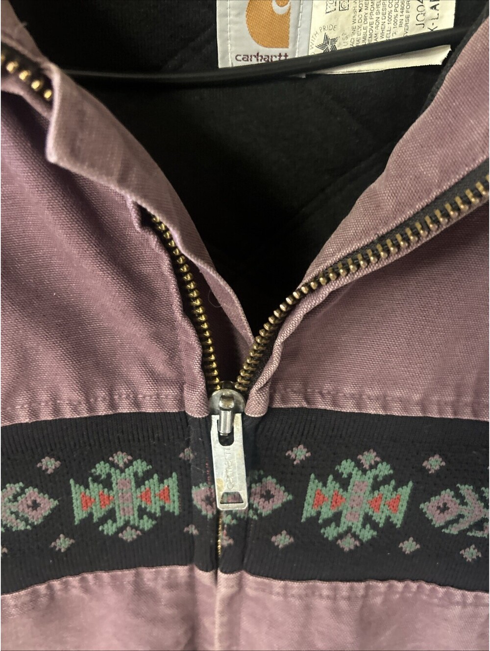 vtg carhartt aztec jacket Plum Xxl Great Shape For Age - Picture 2 of 10